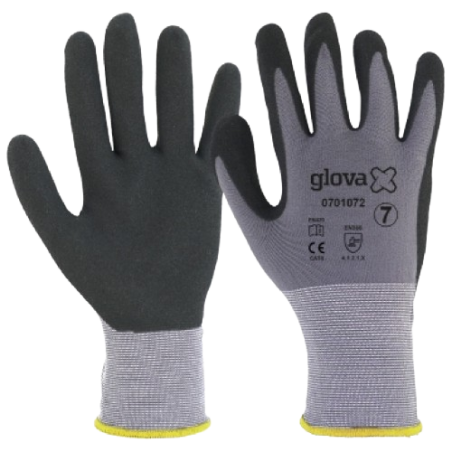 Luva Nitrilo Espumoso Cinza N600, tam. M (nº8)
