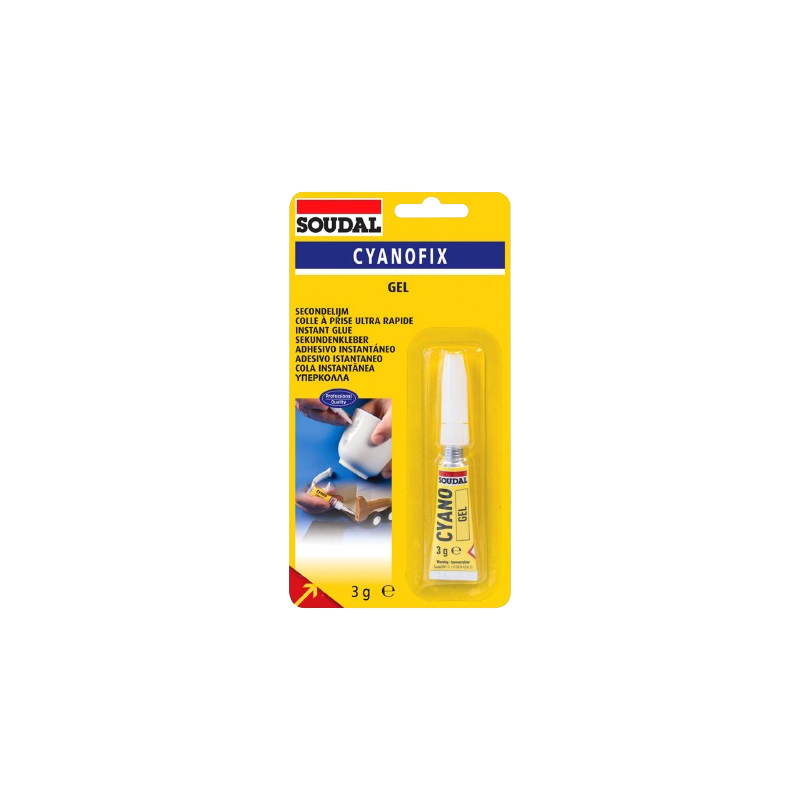 Tubo Cola Cianoacrilato Gel, 3gr Soudal