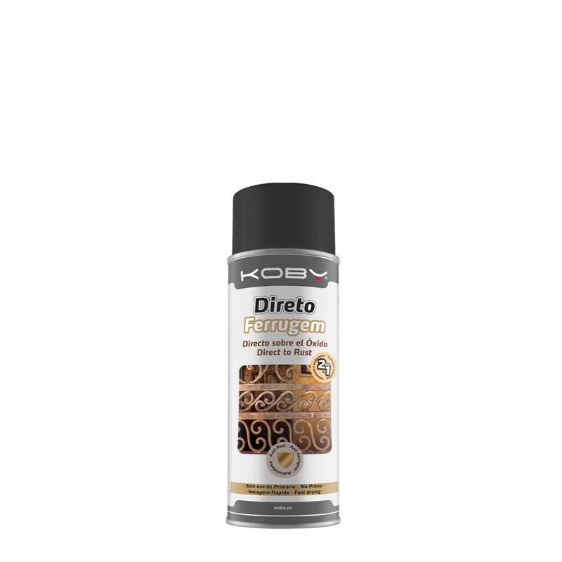 Spray Direto Ferrugem CInza 400ml, Koby