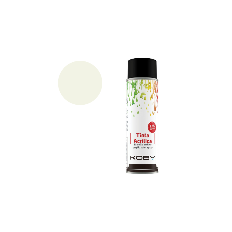 Spray Tinta Acrilica 400ml, Branco  Ral 9010B Koby