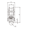 Roda em U 120mm canal 20 p/ aparafusar Strong