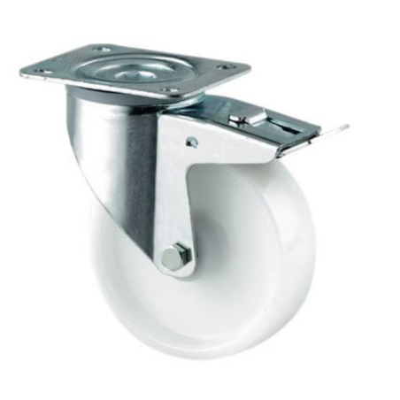 Rodizio Giratorio c/ travao G-75mm, Nylon