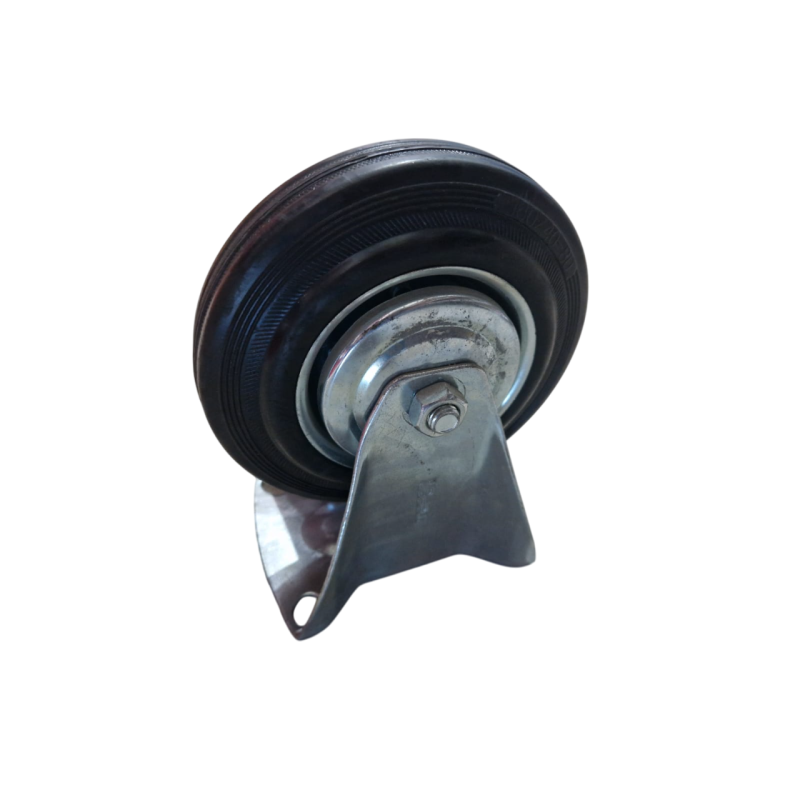 Rodízio Fixo F- 200mm, Borracha Preta