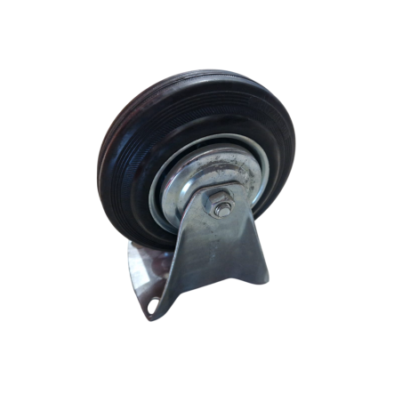 Rodízio Fixo F- 200mm, Borracha Preta