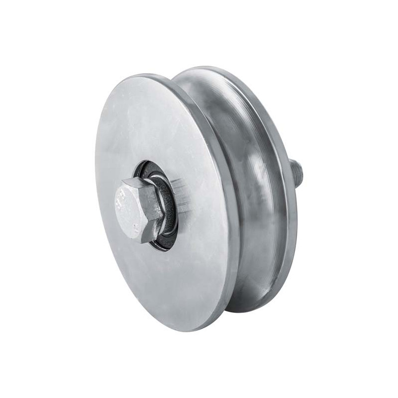 Roda p/ Portão Artigo 315U-140x31 c/ 2 Rolamentos ZN