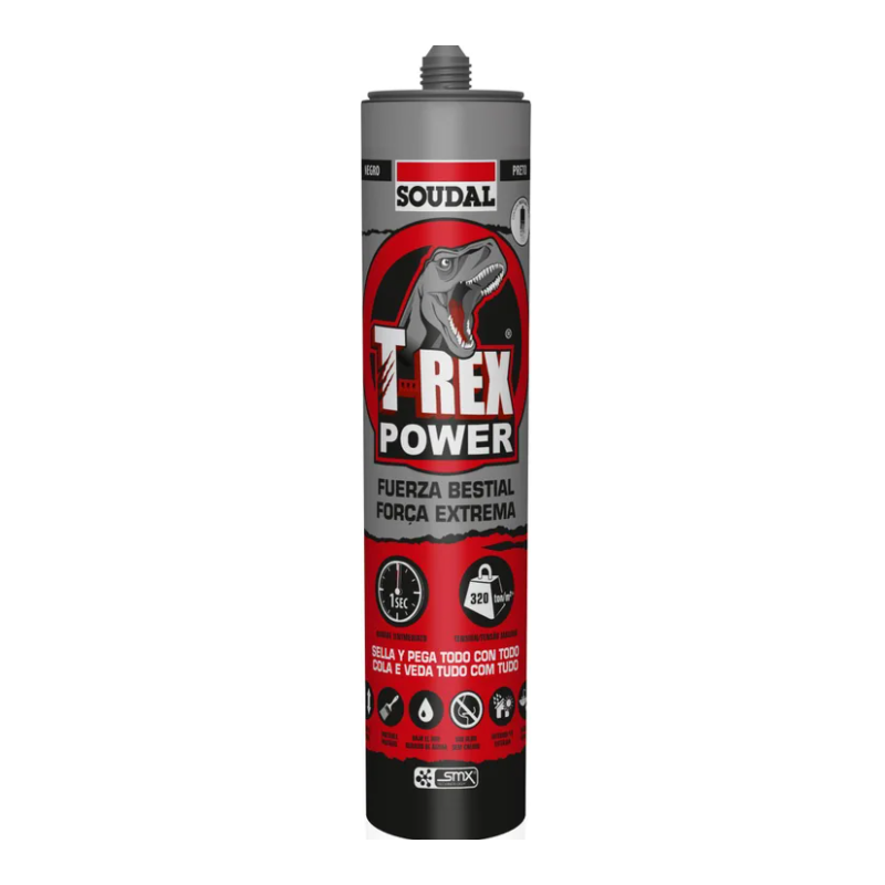 T-REX  POWER 290 ml, Preto Soudal