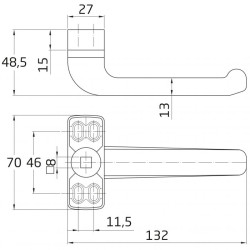 PUXADOR EPSILON ALUMINIO PRETO CONJ (D)