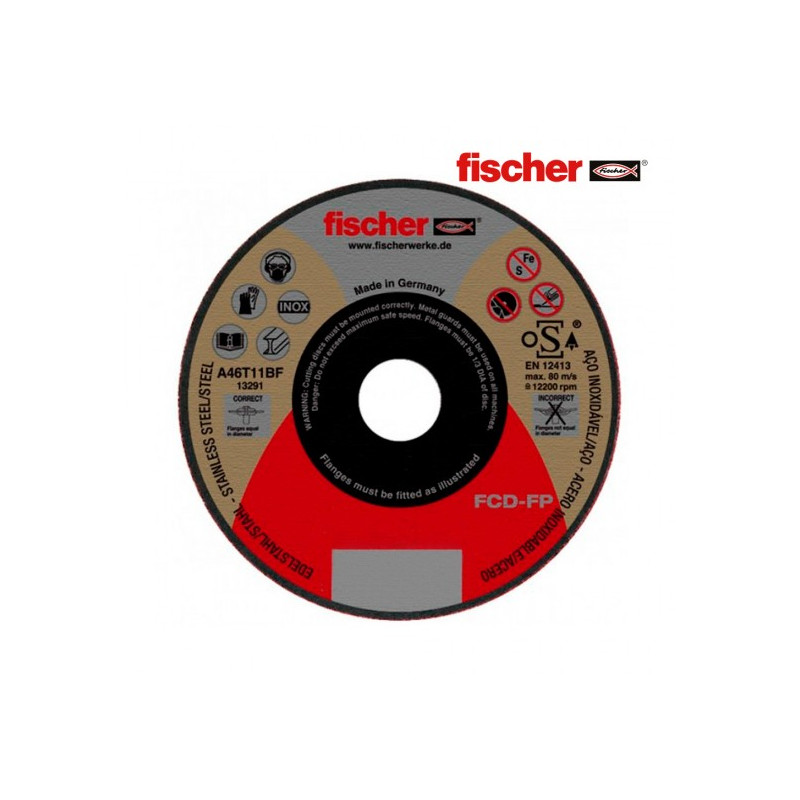 Discos Corte Inox 125x1.0x22.23, Fischer